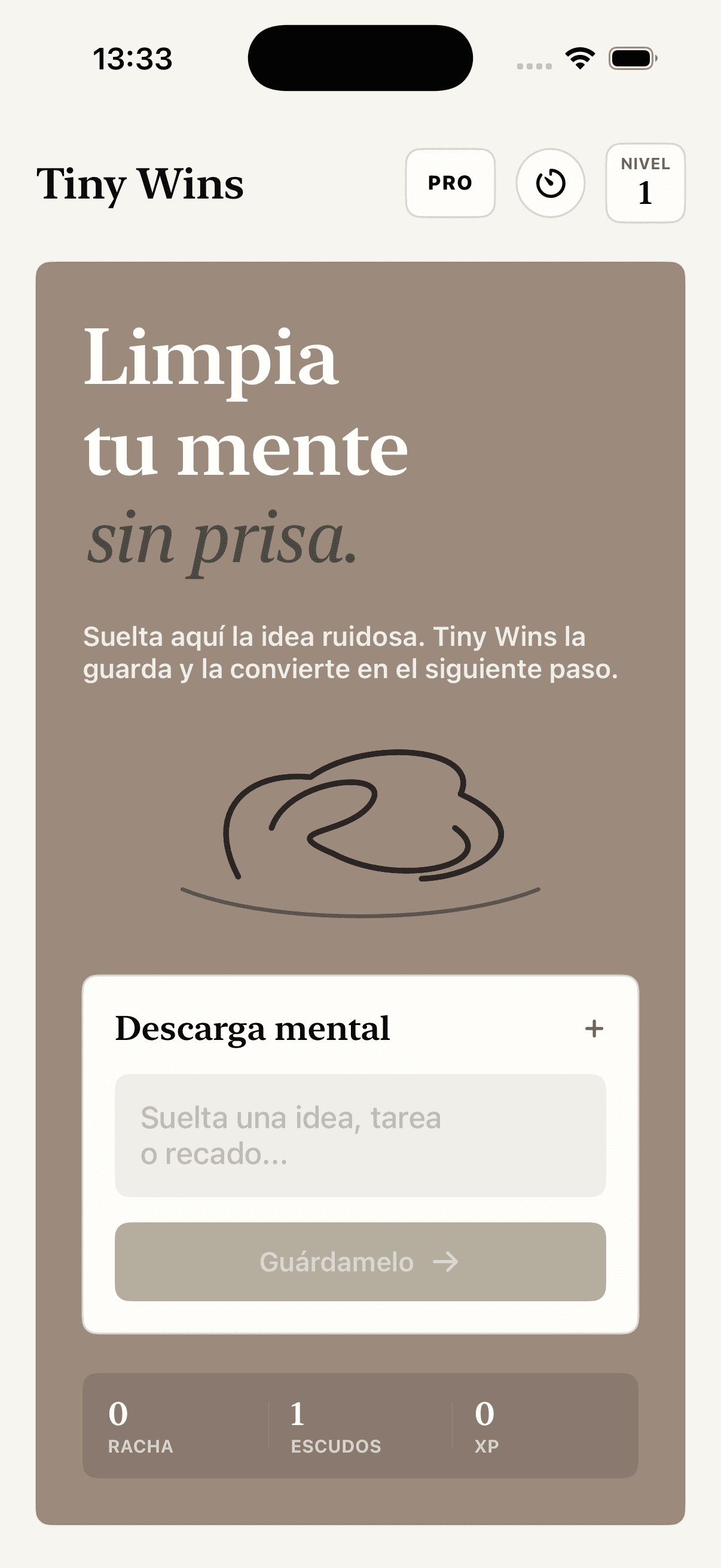 Pantalla principal de Tiny Wins